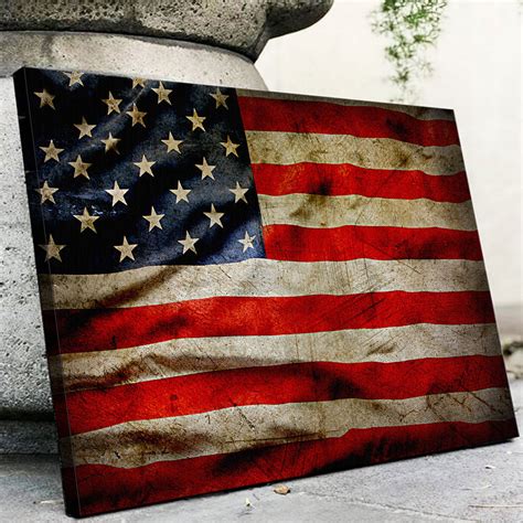 Grunge American Flag Canvas Set Legendary Wall Art