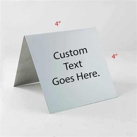 Custom Metal Table Top Signs Tent Style 4x4