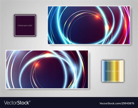 Abstract Various Colorful Header Set Collection Vector Image