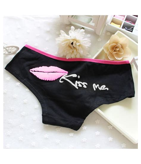 Buy Womens Fashion Sexy Lip Kiss Me Print Cotton Panties Briefs Knickers Underwear Online At