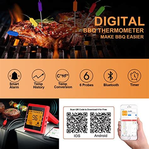 Digital Bluetooth Meat Thermometer For Iphone 6 Long Probes Smart