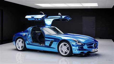 Wallpaper Blue Cars Mercedes Benz Sports Car Mercedes Benz Sls Amg