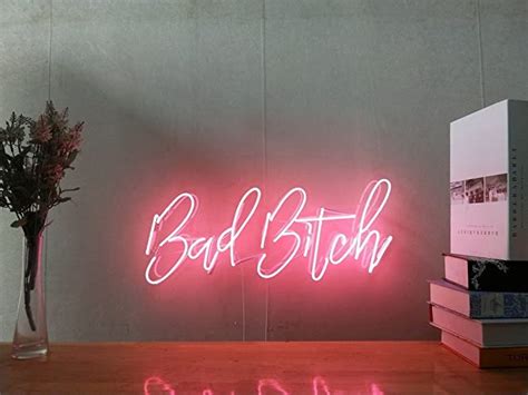 Bad Bitch Real Glass Neon Sign For Bedroom Garage Bar Man Cave Room