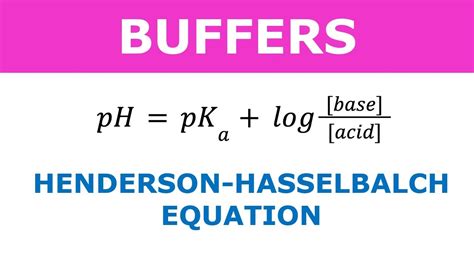Buffers Henderson Hasselbalch Equation Equilibrium Youtube
