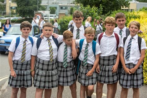 Watch Schoolboys Wear Skirts In Protest Of No Shorts Policy During