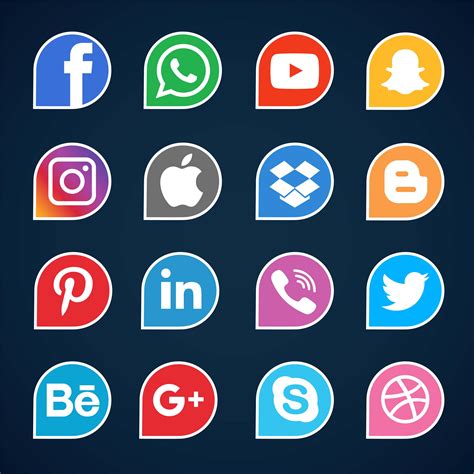 Collection Of Social Media Icons 223986 Vector Art At Vecteezy