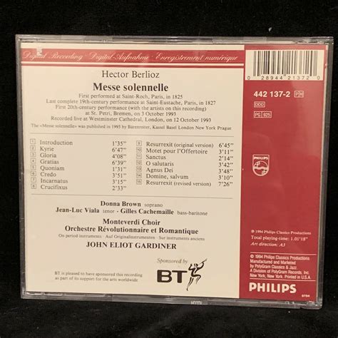 Berlioz Messe Solennelle John Eliot Gardiner Philips Cd Solid Silver Nm Ebay