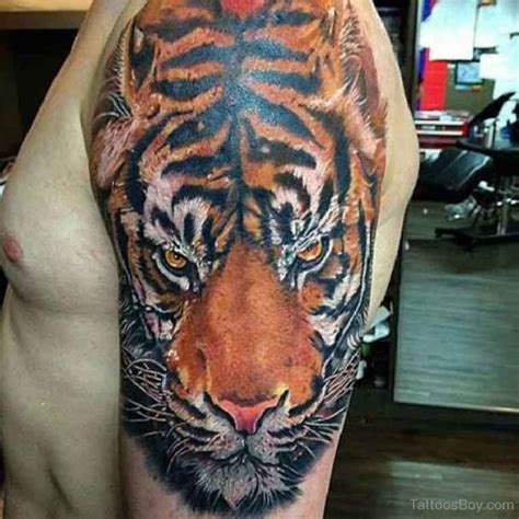 Tiger Tattoo Design On Half Sleeve Tattoos Designs