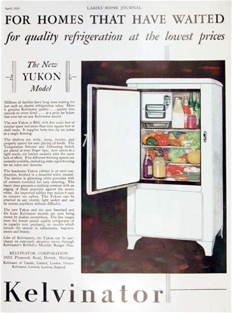 1931 Kelvinator Yukon Refrigerator Classic Vintage Print Ad
