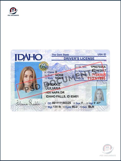 Idaho Driver License Psd Template V3 Psd Documents