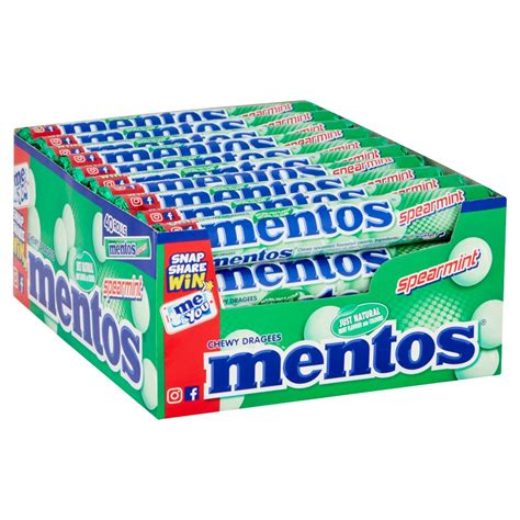 Mentos Spearmint Chewy Dragees 38g Bb Foodservice