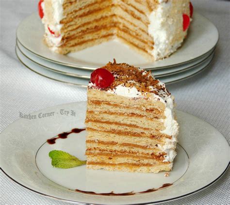 medovik russian honey cake~ baking partners challenge 12