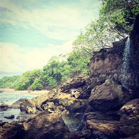 El Chorro Waterfall On Cocolito Beach In Montezuma Enchanting Costa Rica