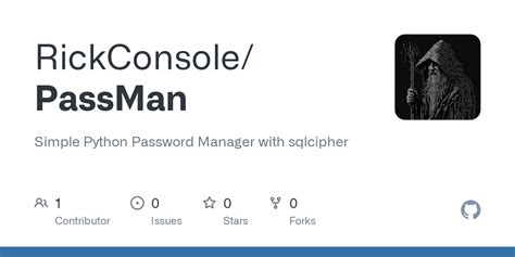 Github Rickconsolepassman Simple Python Password Manager With Sqlcipher