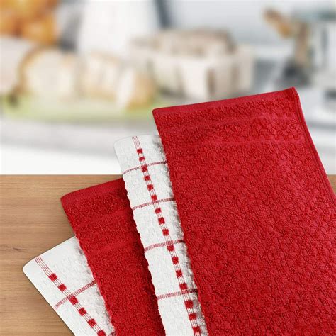 Pack Of 12 Terry 100 Cotton Tea Towels Set Dish Cloths Kitchen