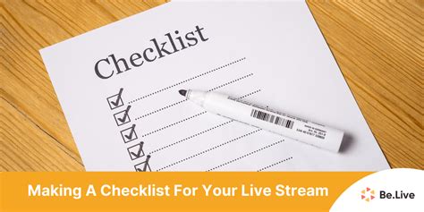 11 Things To Cross Off Your Live Streaming Checklist Belive Blog