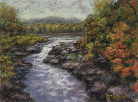 Adirondack Waterfall Painting By Rose Gennaro Fine Art America