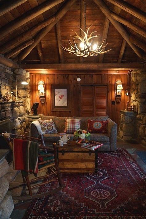 Winter Night Cabin And Rustic On Pinterest