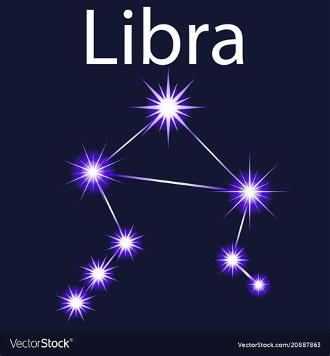 Constellation Libra With Stars In The Night Sky Vector Image