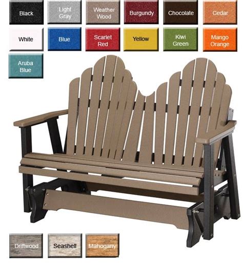 Outdoor Poly Furniture Amish Pztg4800 Cozi Back Gliding Bench