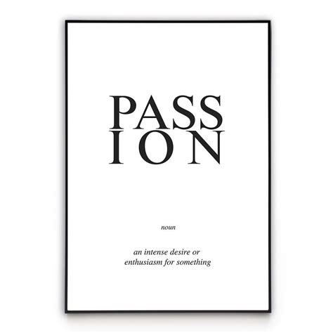 Passion Word Poster Wall Art Word Poster Wall Prints Quotes Poster Wall Art