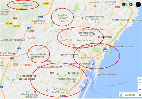 Mapa Barcelona Pontos Turisticos Mapa