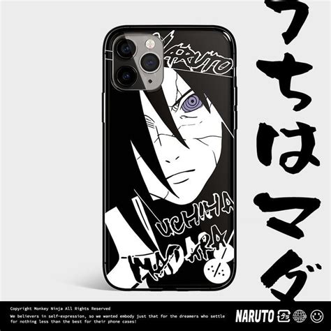 Naruto Characters Sketch Tempered Glass Iphone Case Naruto Itachi