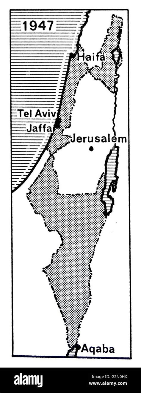 Partition Plan For Palestine Issued By The United Nations Stock