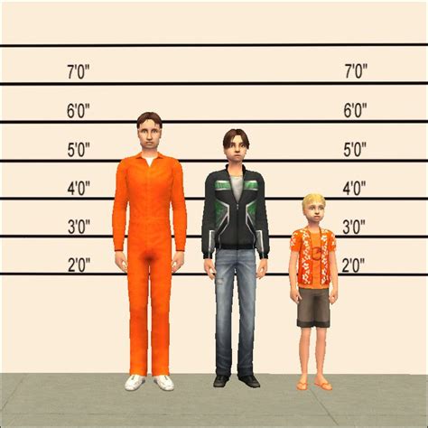 Mod The Sims Jailhouse Height Chart Wall Paint Sims Mug Shots
