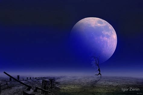 Once In A Blue Moon Art Print By Igor Zenin Moon Art Print Moon
