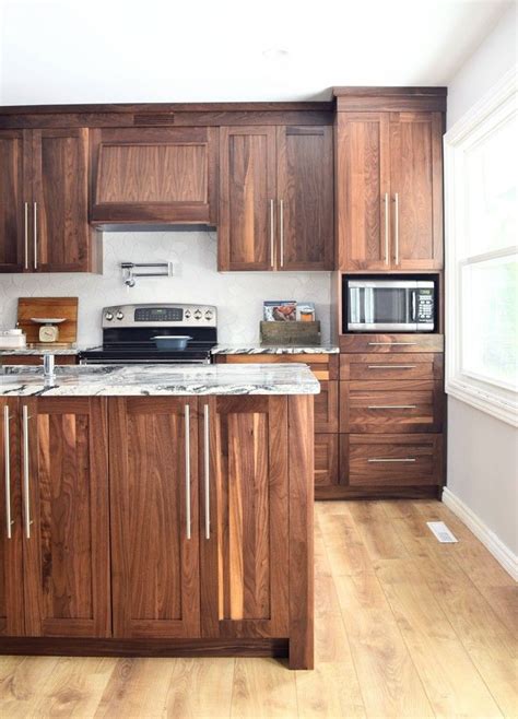 26 Walnut Kitchen Cabinets With White Countertops