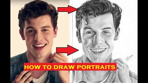 How To Draw Portraits Ftshawn Mendes Tutorial Youtube
