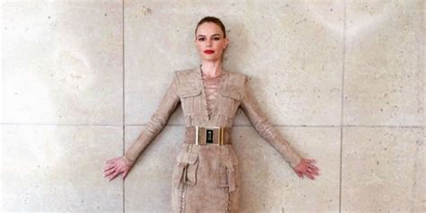 Shop The Look Kate Bosworths Chic Lace Up Dress Kate Bosworth In Balmain