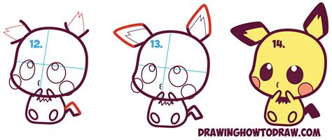 Learn How To Draw Cute Kawaii Chibi Pichu From Pokemon In Simple
