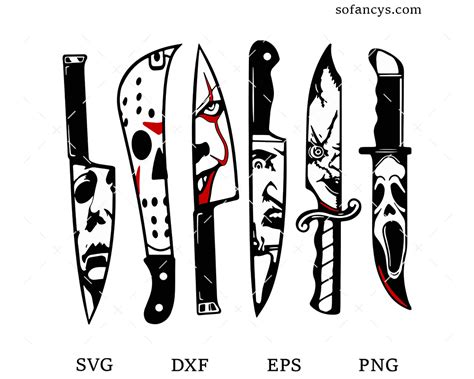 All Horror Characters Knife SVG DXF EPS PNG Cut Files