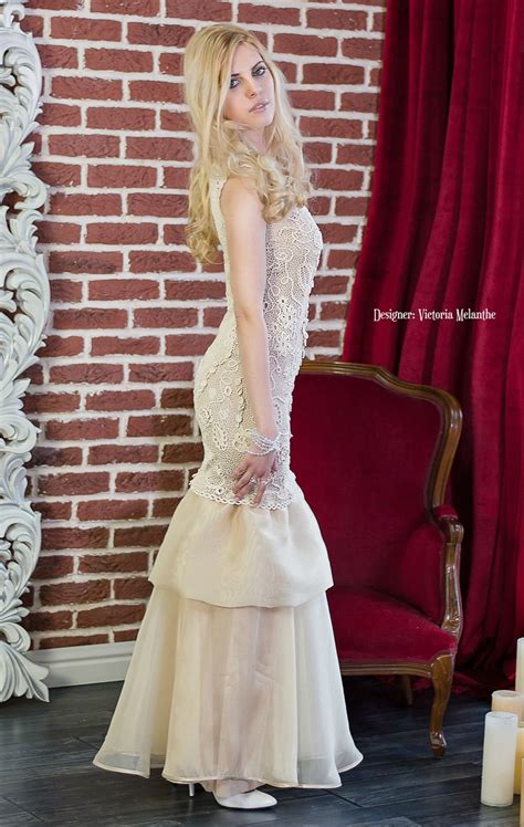 Mermaid Wedding Dress Ivory Irish Lace Crochet Wedding Dress Etsy