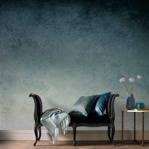 Ink Blue Ombre Bespoke Mural Graham And Brown Blue Ink Wall Murals Uk Blue Ombre