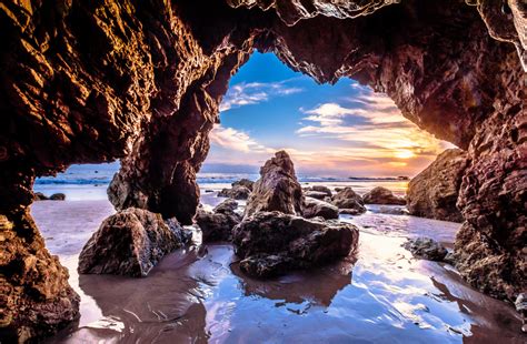 Wallpaper Nature Rock Natural Arch Formation Sea Cave Water Sky Cliff Terrain Coast