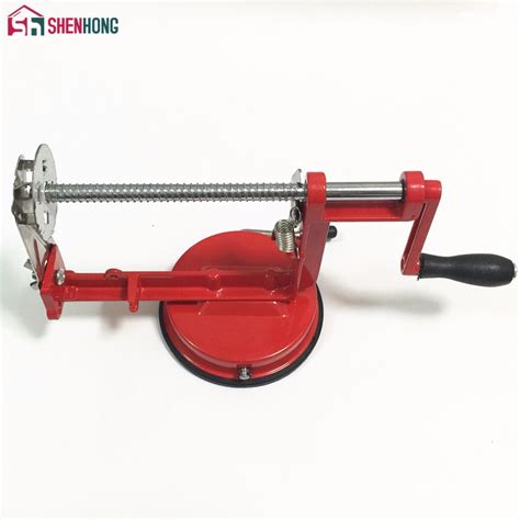 Amazing Manual Red Stainless Steel Twisted Potato Apple Slicer Spiral