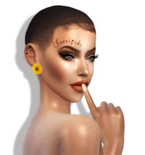 Ear And Face Tattoo Love And Intrépide Fearless Sims 4 Cc Makeup Sims