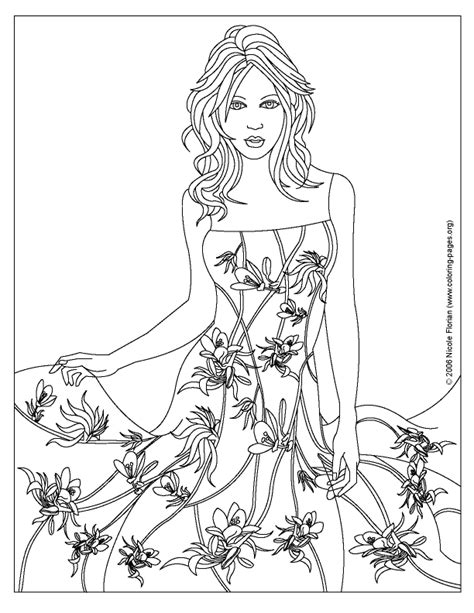 Fashion model outline templates sketch coloring page. Fashion Coloring Pages at Nicole's Coloring Pages