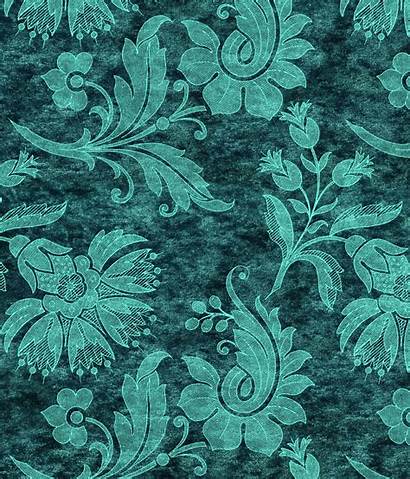 Damask Floral Texture Turquoise Wallpapers Pattern Fabric