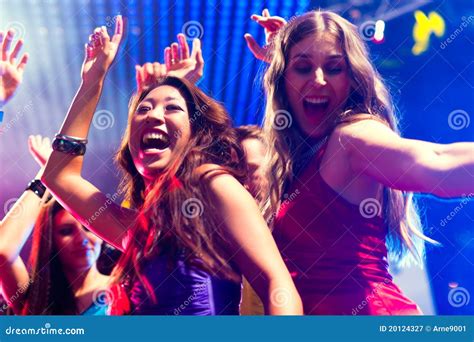 Party People Dancing In Disco Or Club Stock Image Image Of Attractive