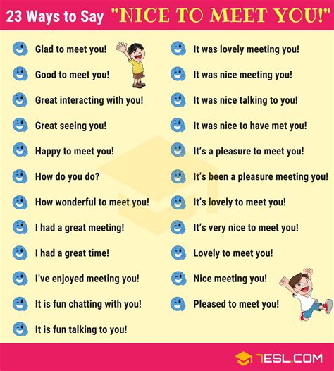 23 Alternative Ways To Say Nice To Meet You In English Improve