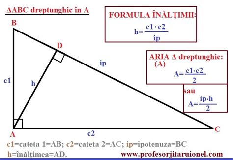 Formula înălțimii într Un Triunghi Dreptunghic Aria Triunghiului