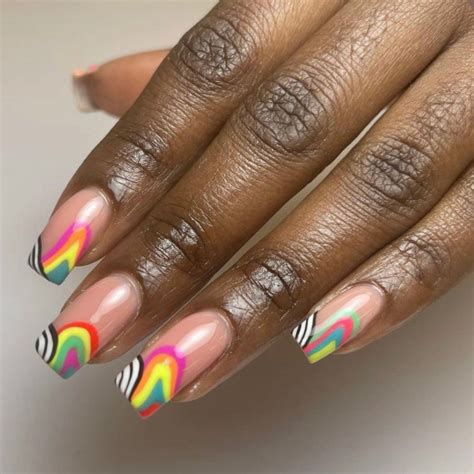 42 Psychedelic Nail Art Designs Groovy French Tip Nails I Take You