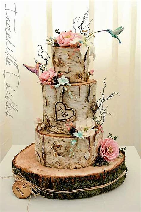 Must See Rustic Woodland Themed Wedding Cakes Wedding Forward