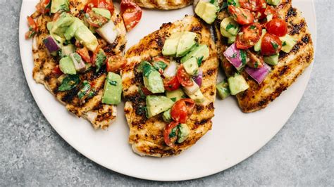 Sprinkle chicken with remaining salt and pepper. Avocado Salsa over Grilled Chicken | Our Salty Kitchen