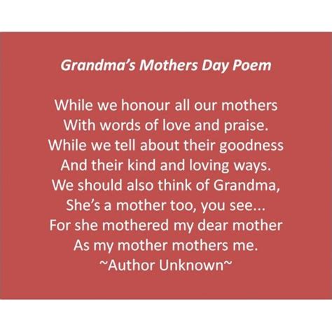 Mothers Day Poems For Grandma From Kids Mothers Day Poems In 2021