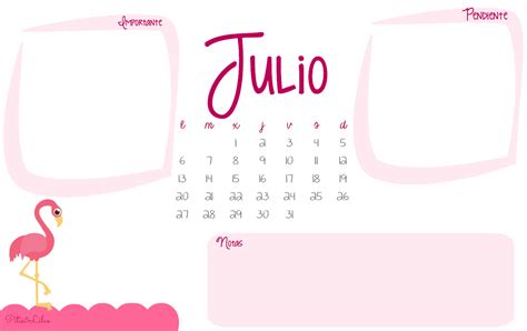 Pitis And Lilus Calendario Imprimible Y Fondo Pantalla Julio 2015